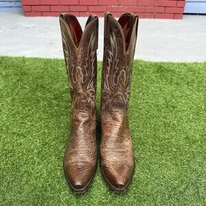 Lucchese Crayton Handmade Mad Dog Goat Boots Mens Size 8.5D Exotic Leather‎